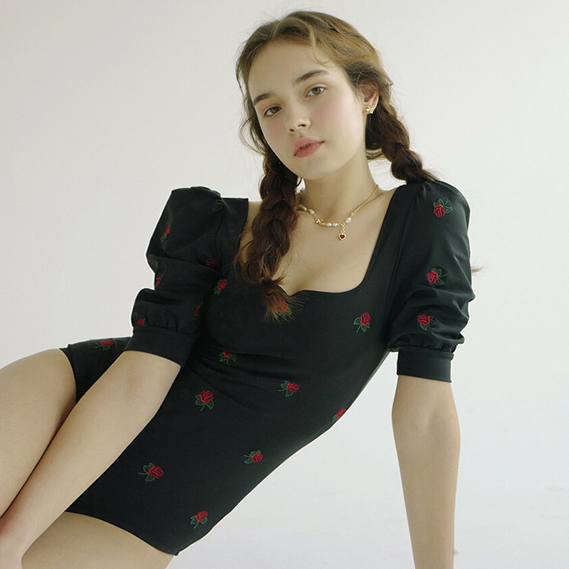 Swimwear蝴蝶结三角连体泳衣女