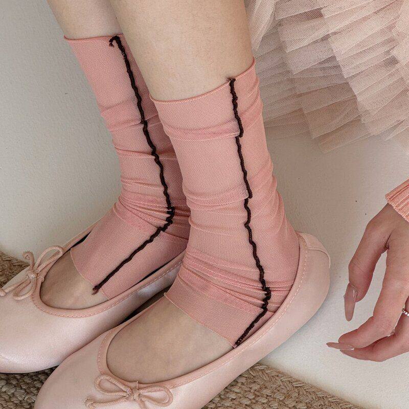 夏季薄款女透气防晒堆堆袜
