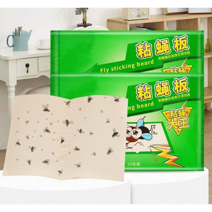 苍蝇贴强力粘苍蝇纸粘蝇板沾蚊蝇杀手捕捉器灭蝇子神器一扫光家用