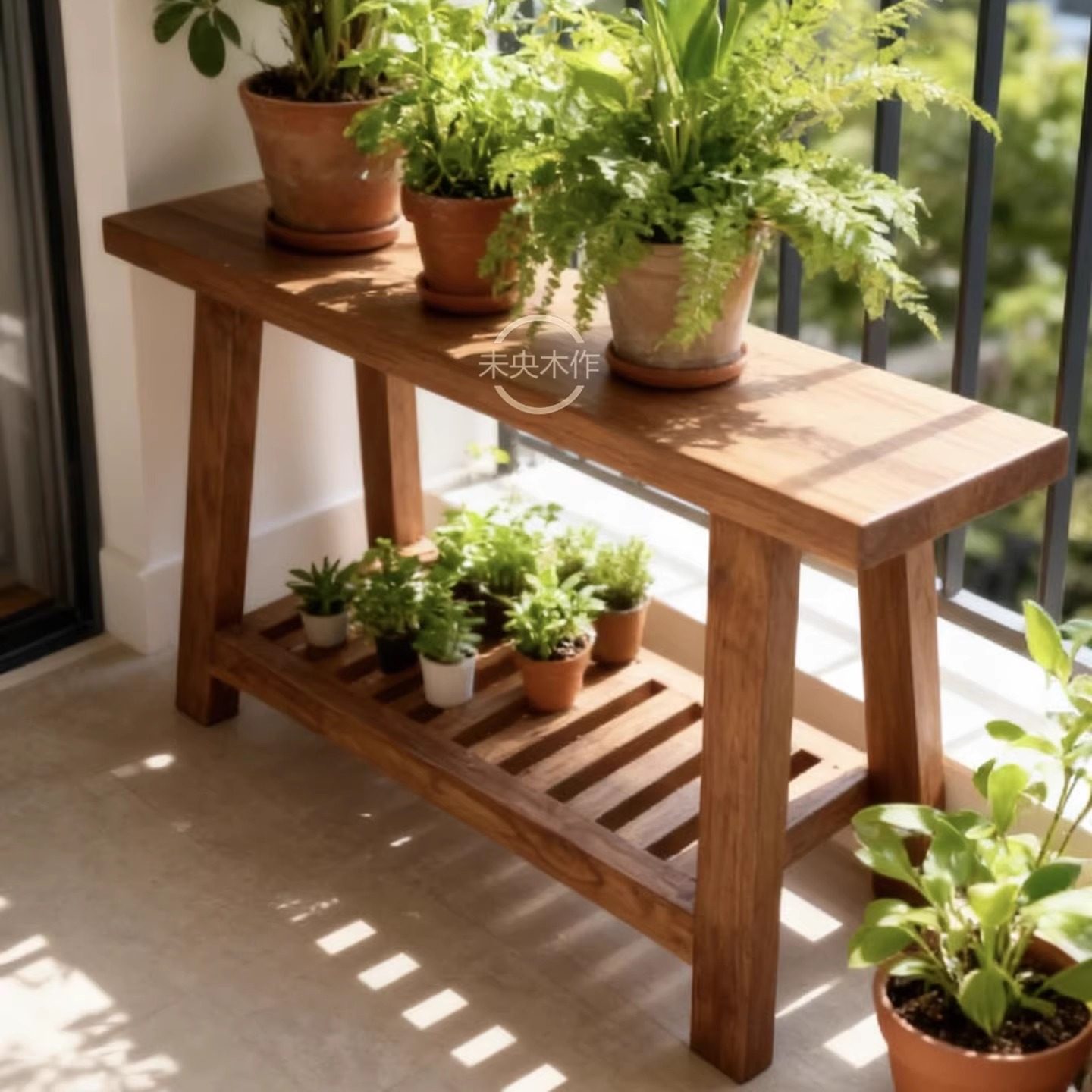 支持定制长条板凳花架纯实木