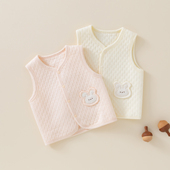 婴儿小马甲春秋冬季 薄棉保暖马夹小坎肩女宝宝小背心纯棉无骨a类