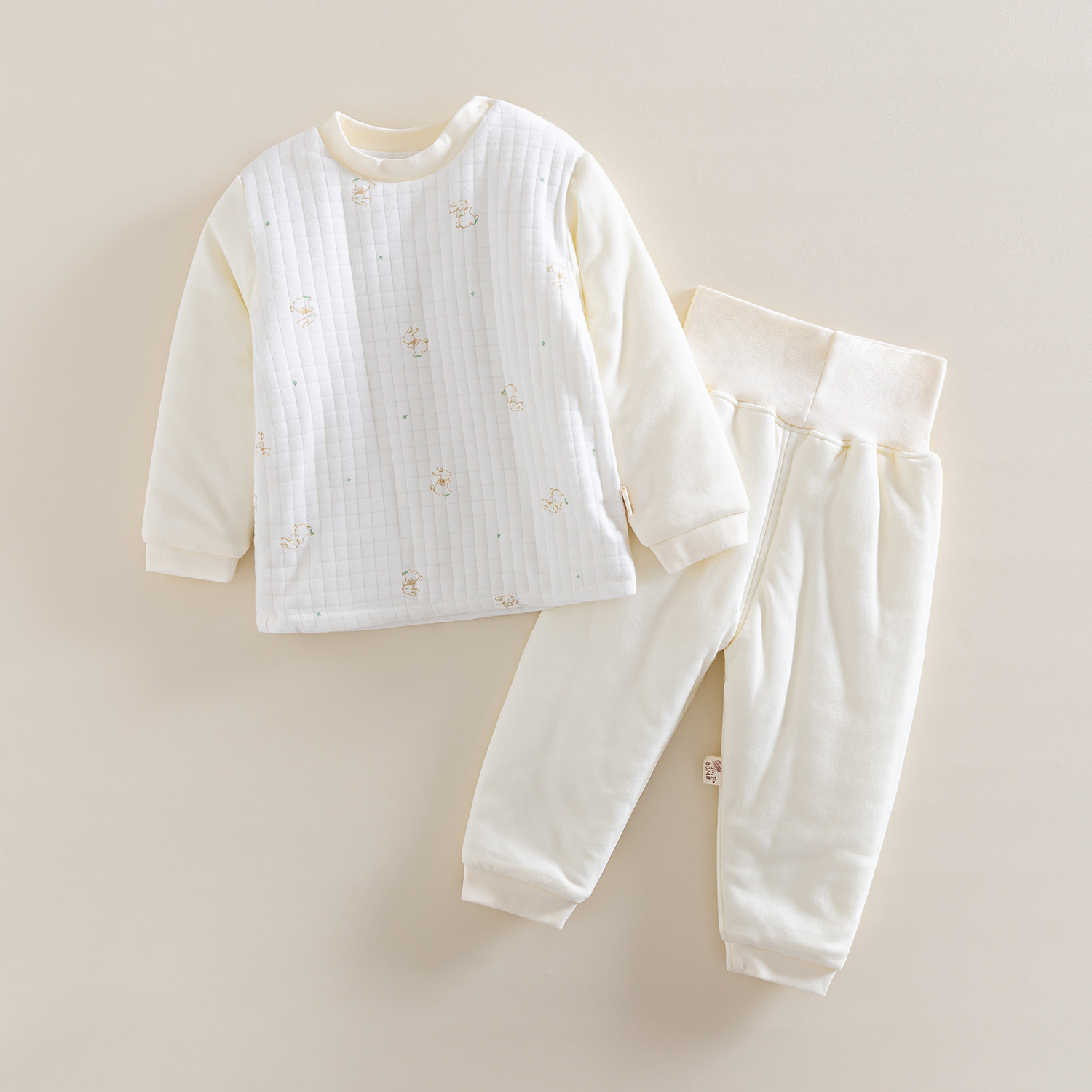 婴幼儿夹棉服套装高腰护肚加厚