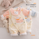 新生婴儿衣服冬装 连体衣03月初生夹棉衣保暖哈衣宝宝棉衣 春秋冬季
