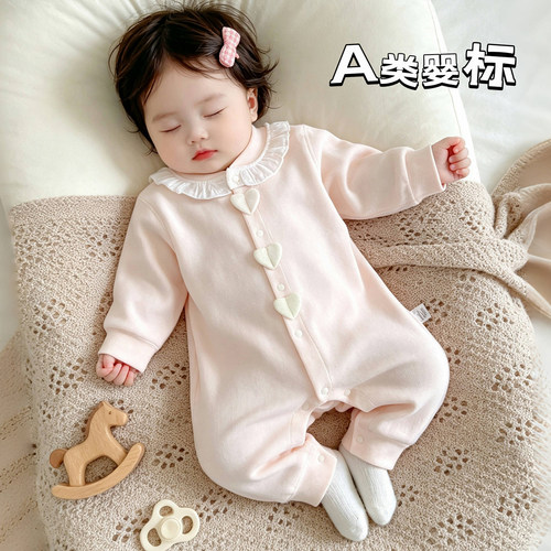 A类棉质女宝宝春秋外出连体衣