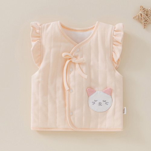 婴儿马甲秋冬季外穿背心女宝宝夹棉保暖棉马夹春秋款坎肩纯棉衣服