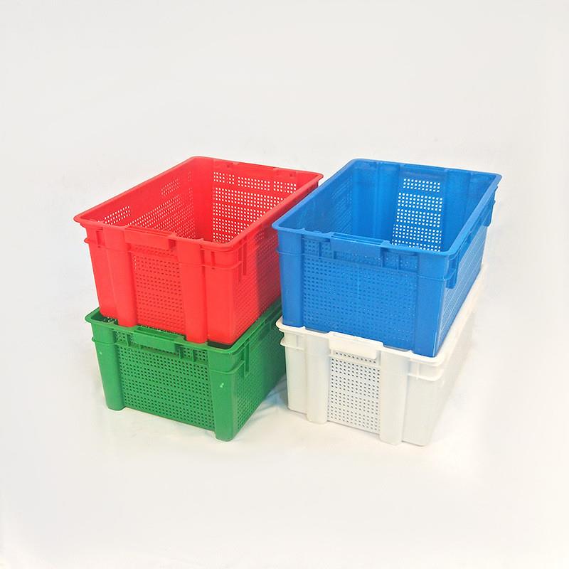 筐供应安吉2303错位厂家 错位塑料周转筐 蔬菜运输筐白色全新料