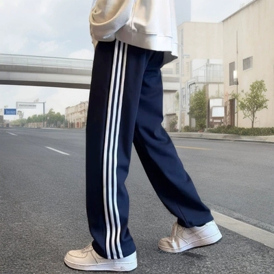 校服裤子藏青色男女直筒一条杠两道杠初高中生冬季加绒深蓝色校裤