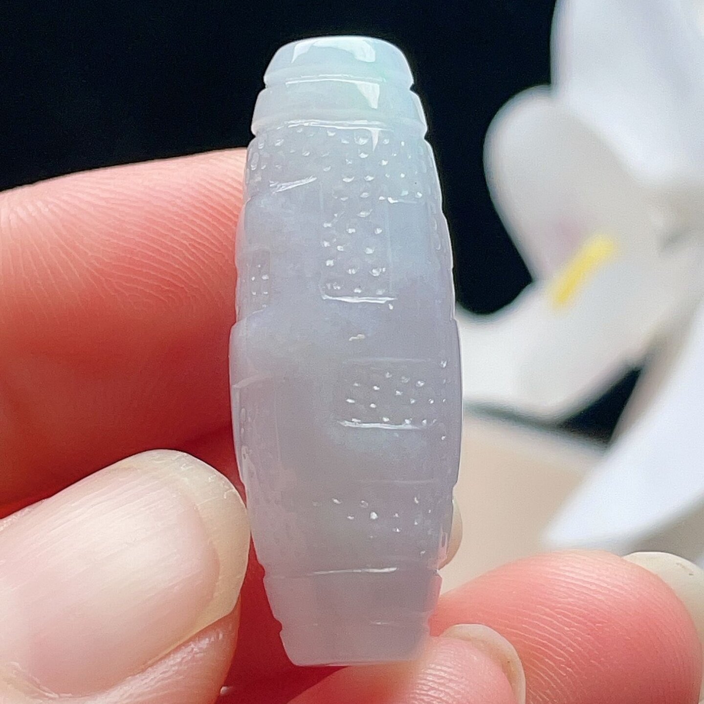 天然翡翠路路通吊坠乳白天珠手链