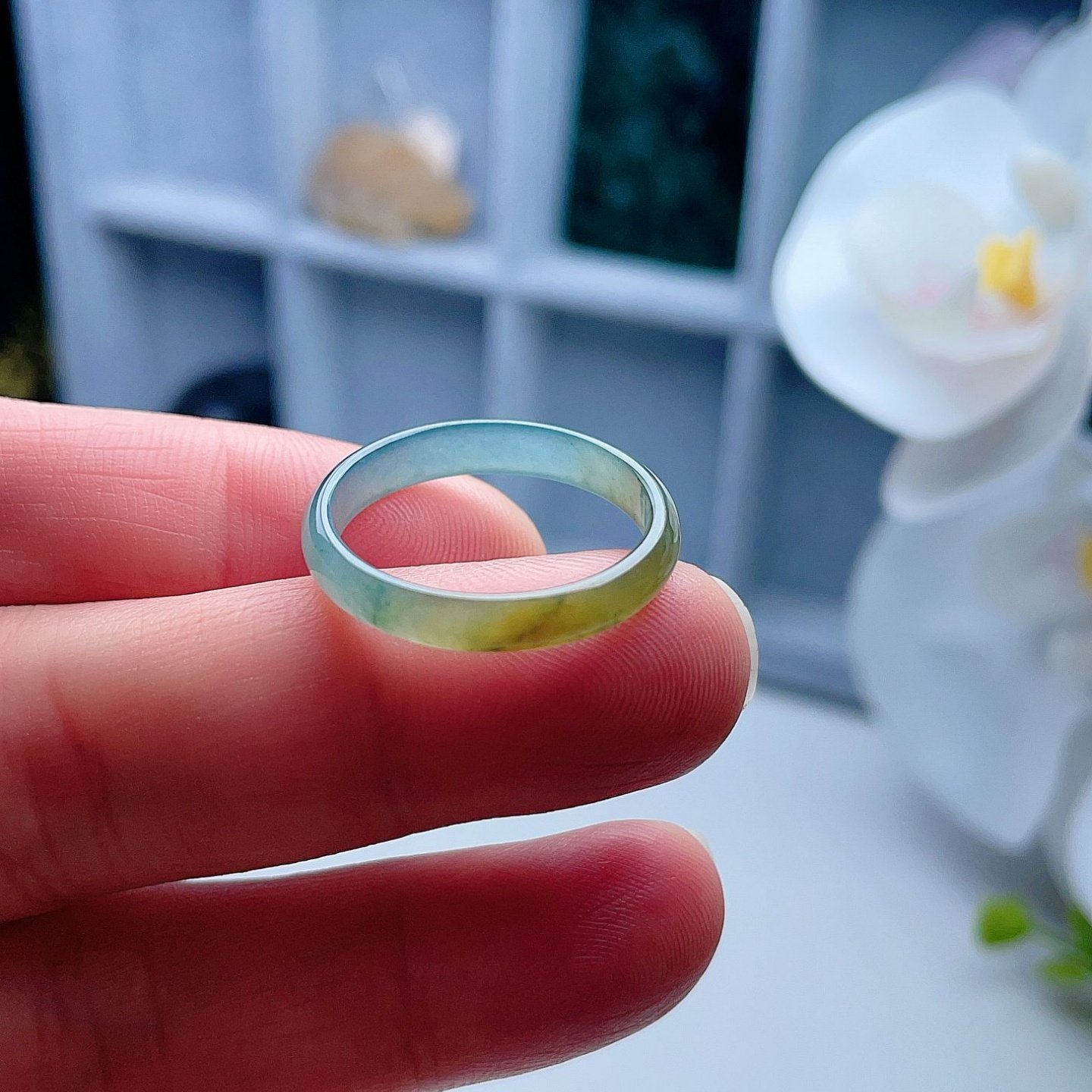 A货翡翠戒指晴水蓝绿飘黄19.9mm天然老坑玉指环半山半水意境22#,珠宝/钻石/翡翠,戒指/指环,淘宝优惠券,粉丝福利购,淘宝优惠卷