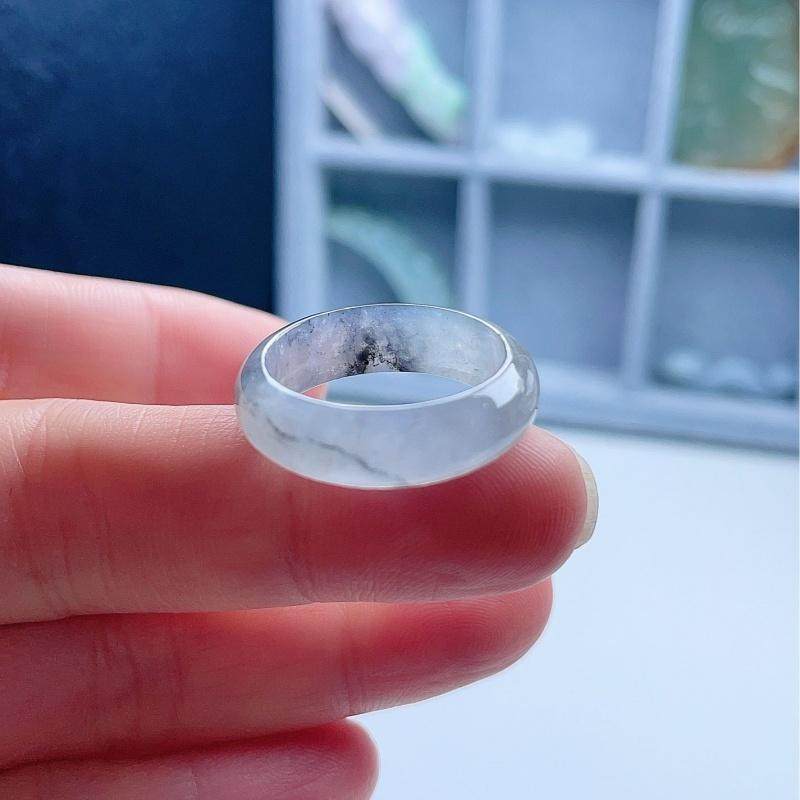 天然A货翡翠乳白飘乌鸡飘花戒指19.2mm缅甸老坑宽边指环意境20#,珠宝/钻石/翡翠,戒指/指环,淘宝优惠券,粉丝福利购,淘宝优惠卷