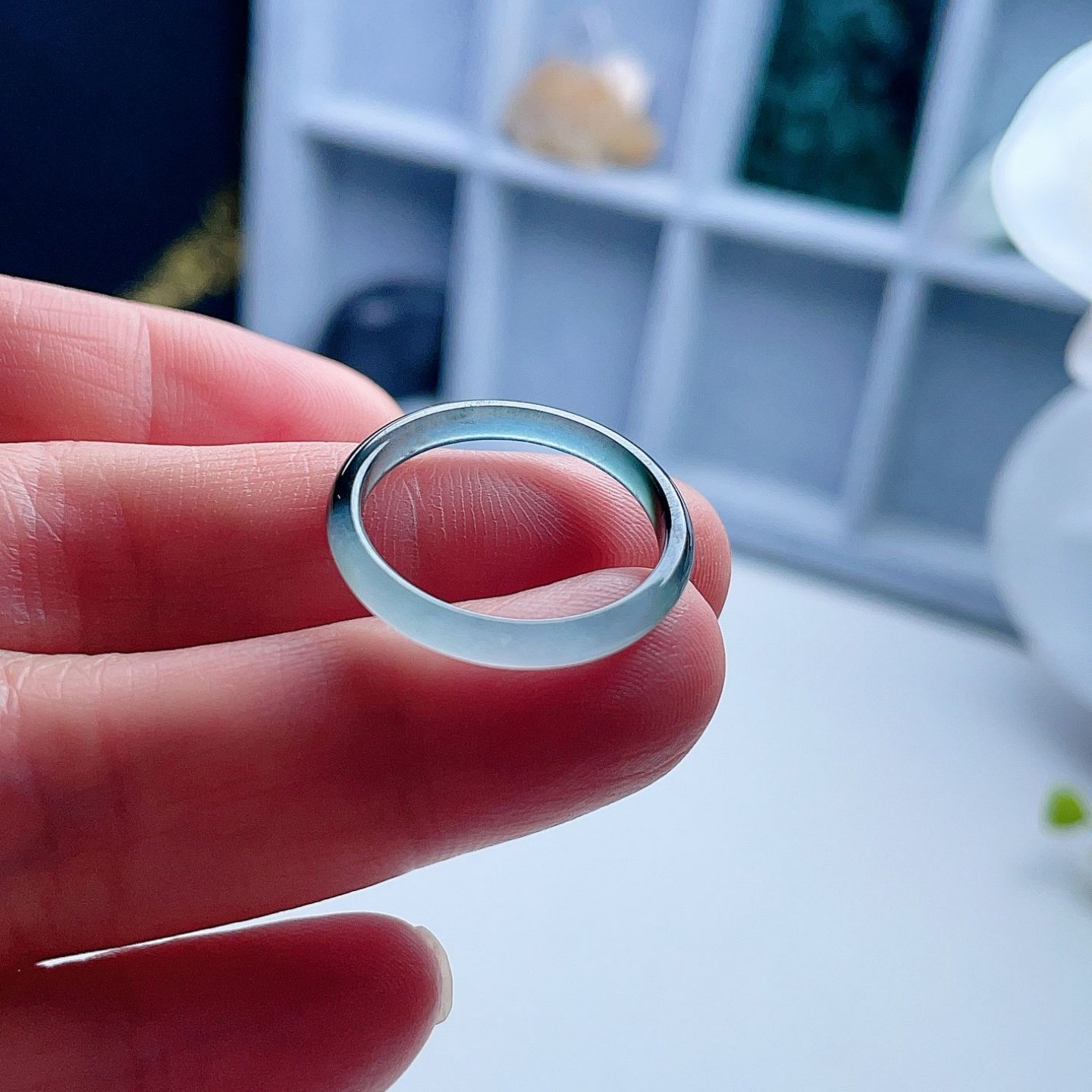 A货翡翠细边戒指晴水蓝绿双彩18.9mm天然老坑玉指环山水意境20#,珠宝/钻石/翡翠,戒指/指环,淘宝优惠券,粉丝福利购,淘宝优惠卷