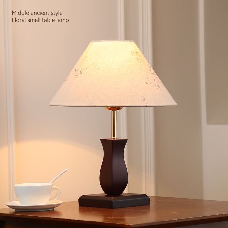 新中式宋代美学实木台灯复古喜庆长明灯卧室床头结婚中古风氛围灯