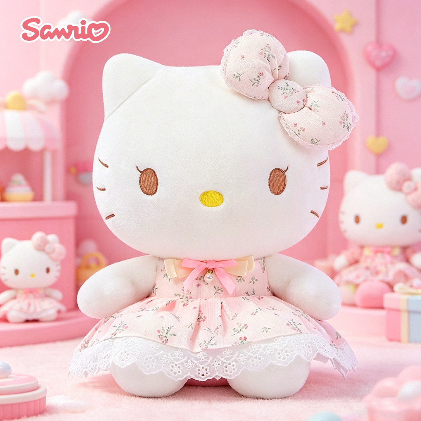 三丽鸥正版春风解愠hellokitty公仔哈喽kt毛绒玩具凯蒂猫玩偶礼物