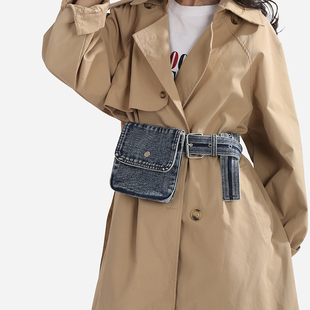时尚 潮牛仔包斜挎包单肩通勤小挎包洋气休闲日韩 腰包女2026新款
