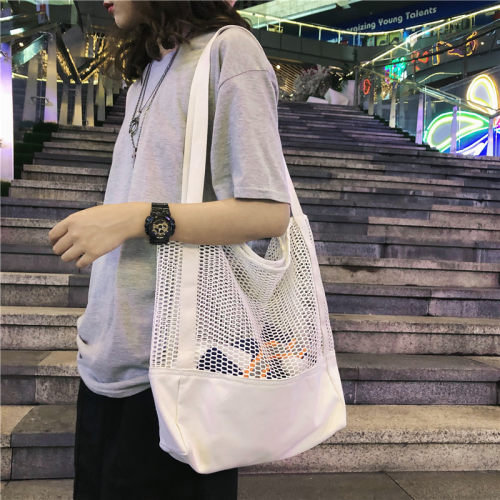 网兜中性原宿风新款随身单肩包