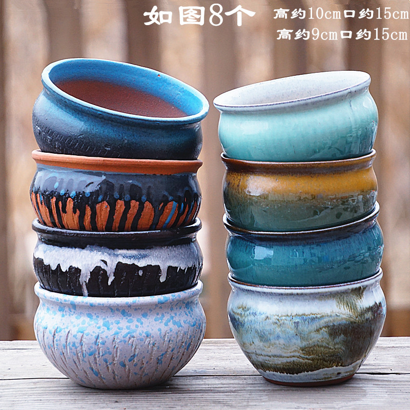 多肉花盆陶瓷大盆简约大口径粗陶多肉植物拼盘绿植群生智能盆清仓,鲜花速递/花卉仿真/绿植园艺,花盆,淘宝优惠券,粉丝福利购,淘宝优惠卷