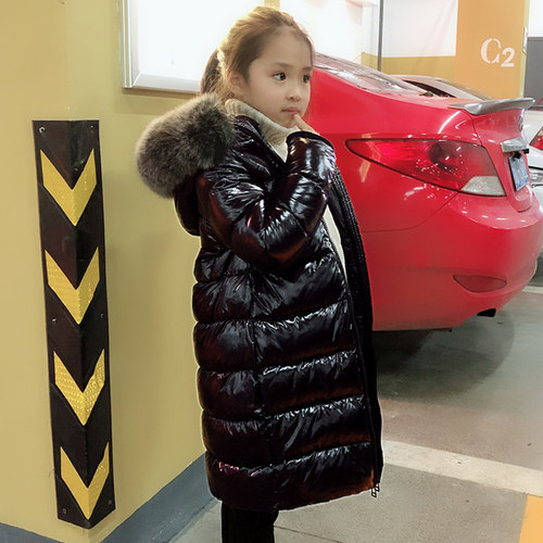 大毛领免洗儿童羽绒服