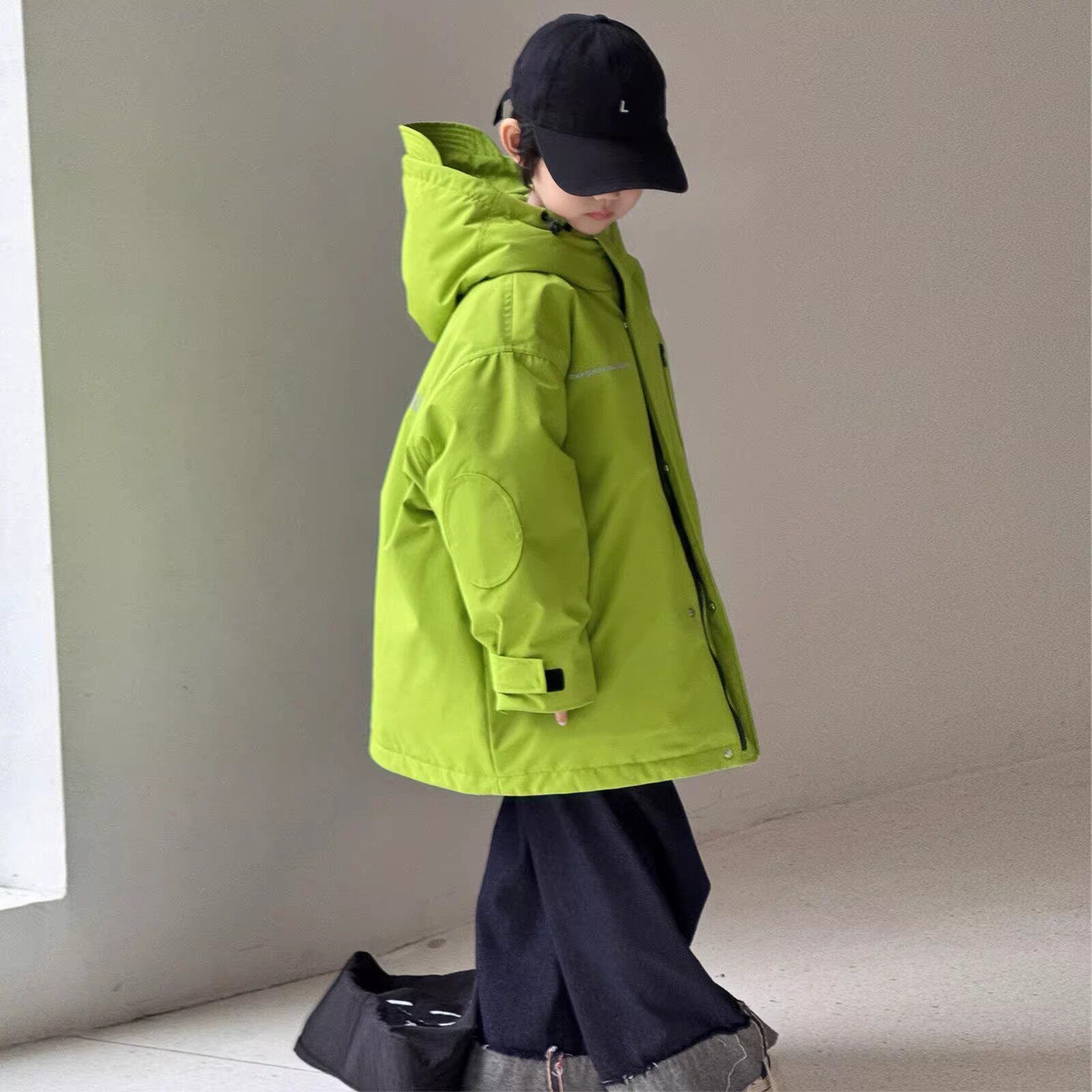 儿童工装羽绒服厚白鸭绒防水外套