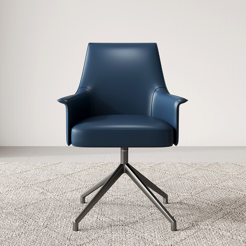 电脑椅现代简约家用书房转椅学习办公椅可升降久坐舒适真皮书桌椅