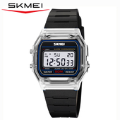 时刻美青少年初中高中学生小方块透明手表男简约儿童电子腕表女