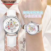 时刻美时来运转旋转木马防水手表初高中学生石英表女送闺蜜礼物