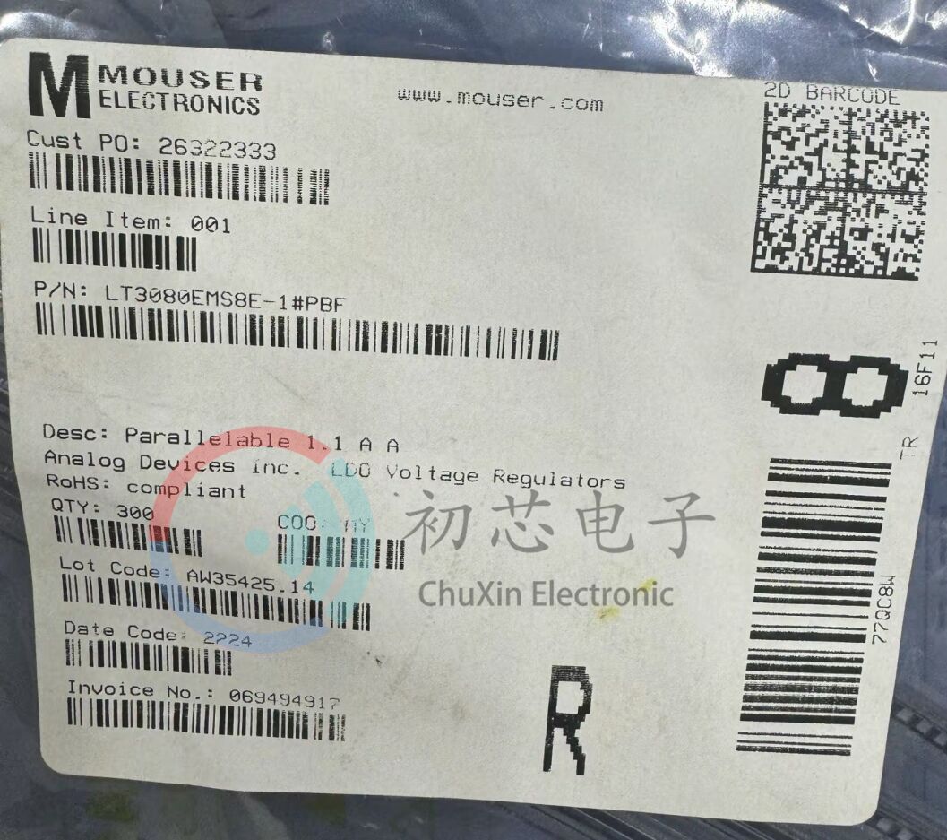 【初芯电子】全新原装 LT3080EMS8E-1#PBF 封装MSOP8 线性稳压器