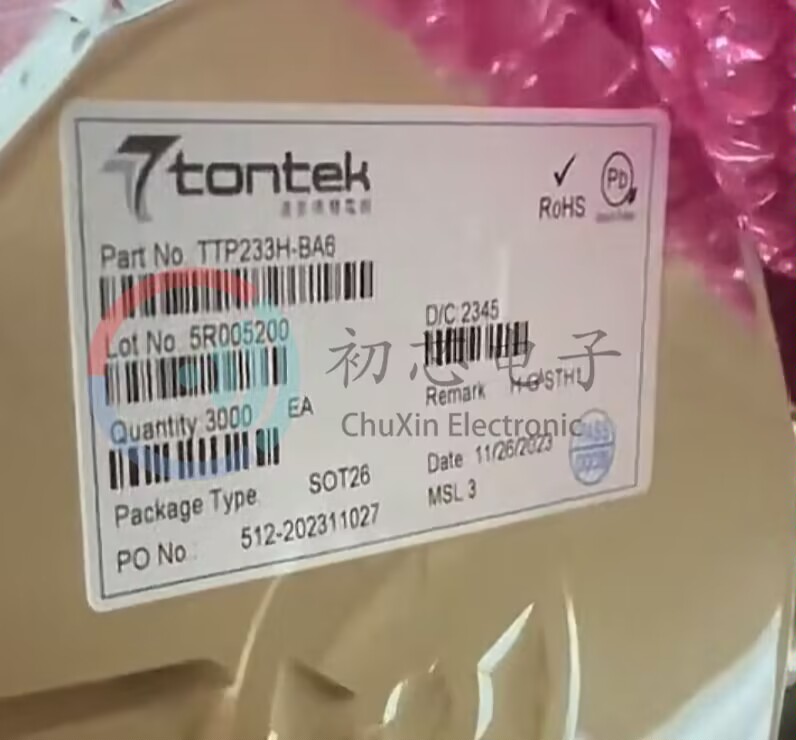 【初芯电子】TTP233H-BA6  SOT23-6丝印233HB 单键触摸传感器芯片