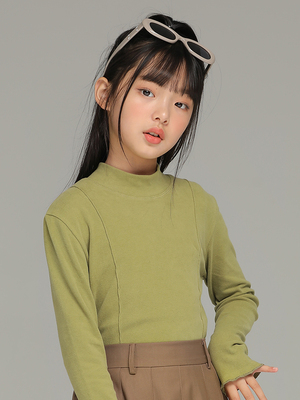 小女森中领长袖打底T恤