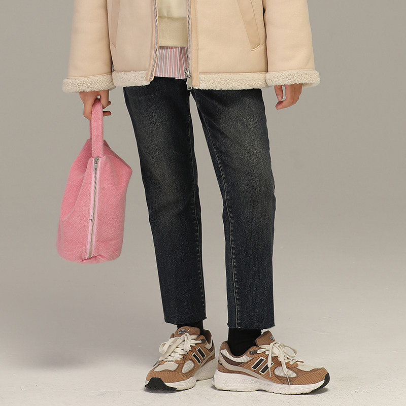 小女森女童冬款加绒裤子蓝色烟管裤儿童牛仔裤直筒秋冬外穿九分裤,童装/婴儿装/亲子装,儿童牛仔裤,淘宝优惠券,粉丝福利购,淘宝优惠卷