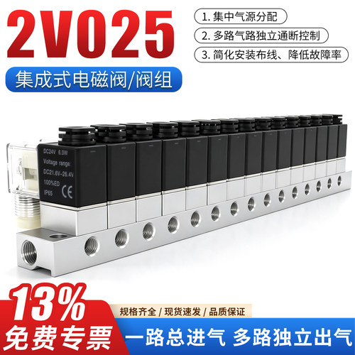 多路独立出气-2V025电磁阀组