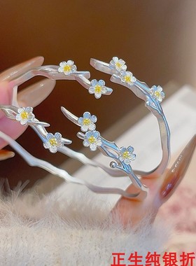 梅花纯银手镯女简约百搭时尚轻奢