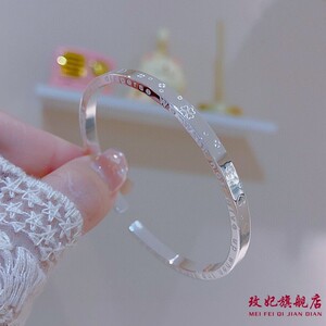 四叶草开口手镯女个性气质网红