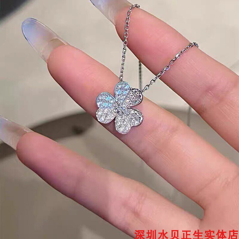 三叶草纯银项链女简约百搭网红