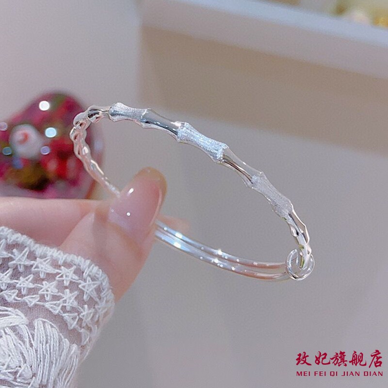 竹节纯银手镯女个性气质轻奢网红