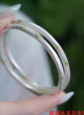 宝相花纯银手镯女简约百搭网红