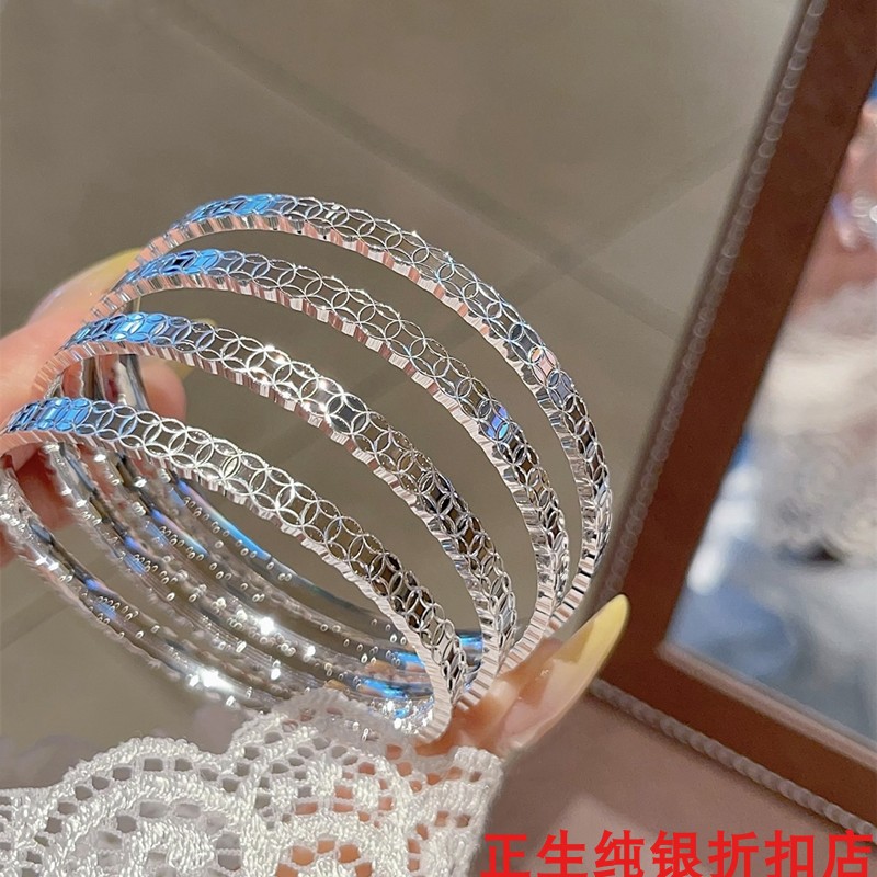铜钱钱币纯银手镯女个性气质网红