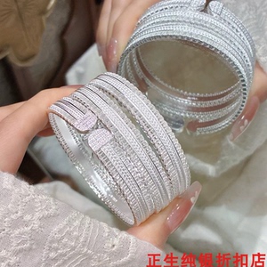 腰缠万贯纯银手镯女个性简约百搭
