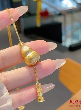 拉丝葫芦纯银项链女小众简约百搭