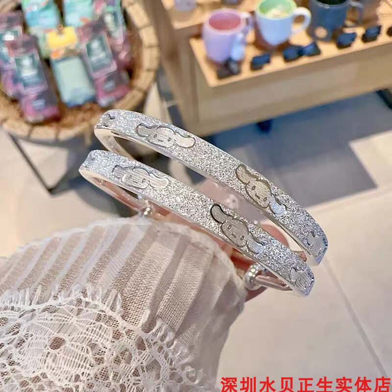 玉桂狗纯银手镯女卡通时尚可爱