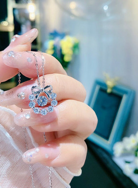 简约个性在逃公主蝴蝶结纯银项链