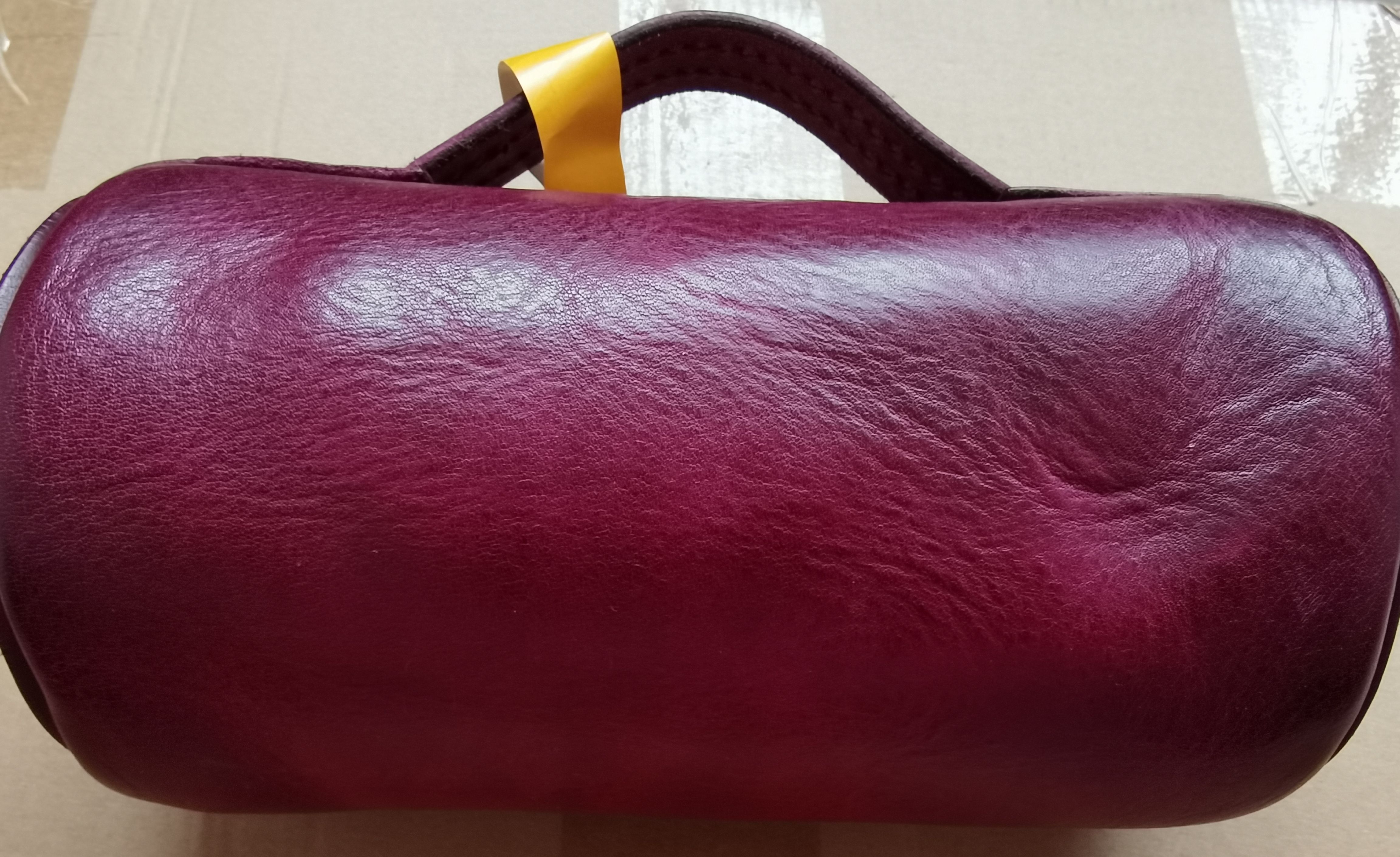 制道全植鞣头层真牛硬皮手工皮包芭比龙斜挎手提包女士包我21*10