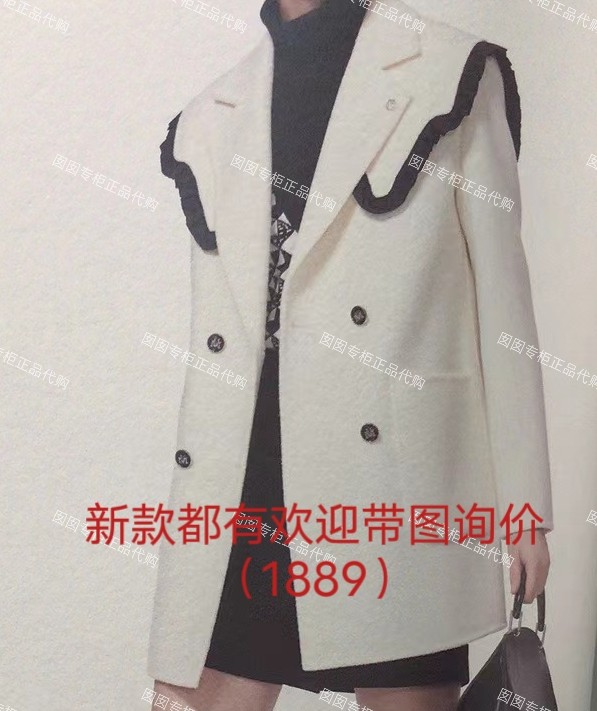 曼诺比菲代购2023新款大翻领毛呢外套