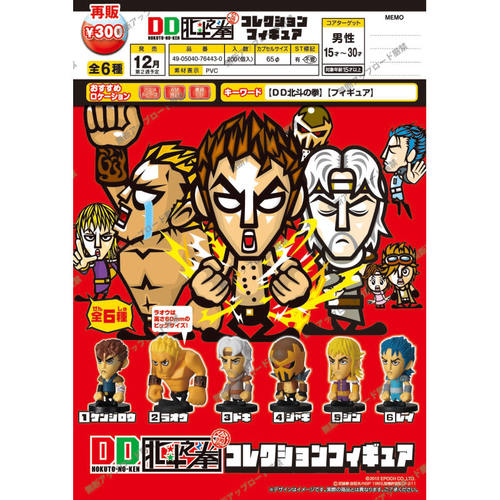 虾壳社 现货日本EPOCH扭蛋 DD北斗神拳 小手办 Q版 收藏 热血格斗