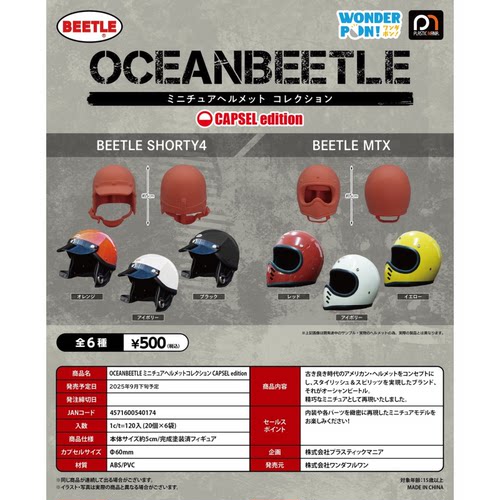 虾壳社 现货日本WONDERFUL 1扭蛋 OCEANBEETLE 联名头盔小模型 - 封面