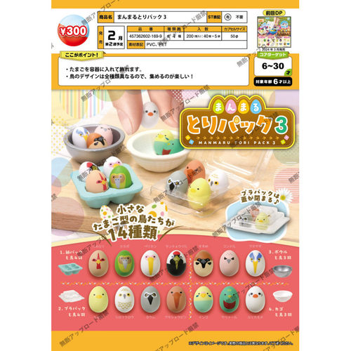 虾壳社 现货日本EPOCH扭蛋 鸟蛋大集合3 包装 微缩摆件 鹦鹉 鸟啾