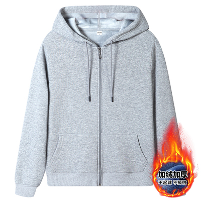 秋冬季卫衣男连帽开衫拉链男士外套加绒加厚休闲男装帽衫2025新款