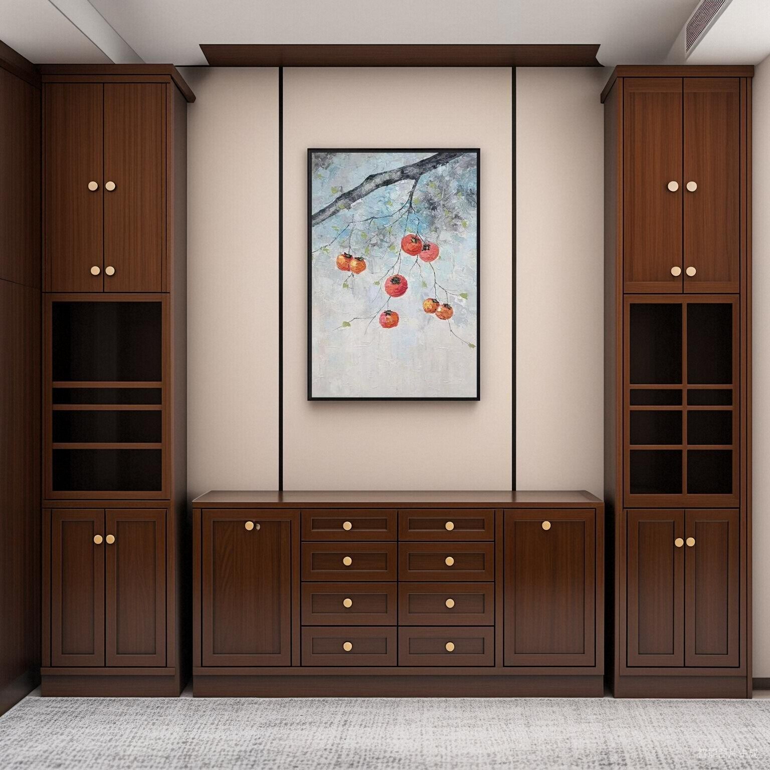 原创手绘抽象刀画肌理油画《事事如意》现代简约客厅沙发玄关挂画