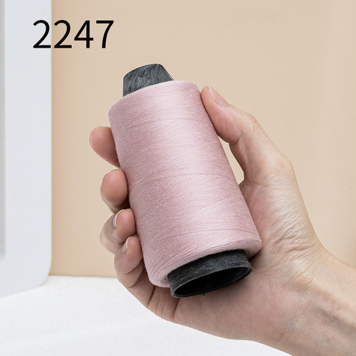 藕粉色402高速家用老式缝纫机线