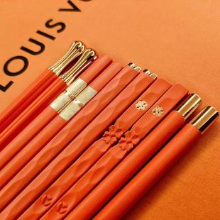 筷子家用高档新款轻奢不发霉家庭宴请酒店餐具合金筷子一人一筷