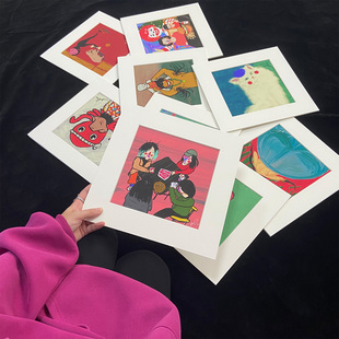 哔柚定制版画卡纸画艺术微喷打印装裱现代简约挂墙装相框卡纸装裱